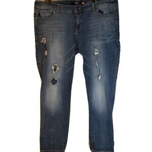 TORRID WOMENS 24 JEANS DISTRESSED PLUS SIZE 3XL XXXL STRETCH PANTS DENIM SKINNY